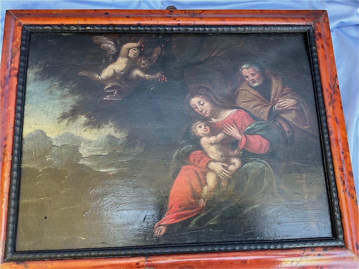 Painting: “the Rest Of The Holy Family (flight Into Egypt), Around 1700-photo-3