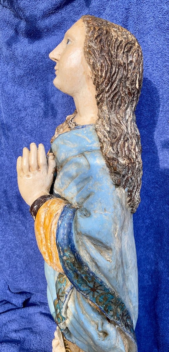 « la Sainte Vierge Apocalyptique” En Bois Sculpté, Espagne Ou Portugal , XIXe-photo-1