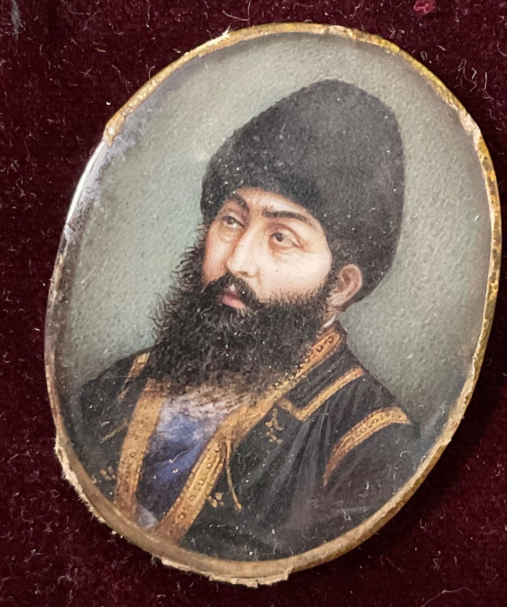 Seven Mughal Miniatures: Portraits Of Beghum Zeenat Mahal And His Family, 19th Century-photo-2