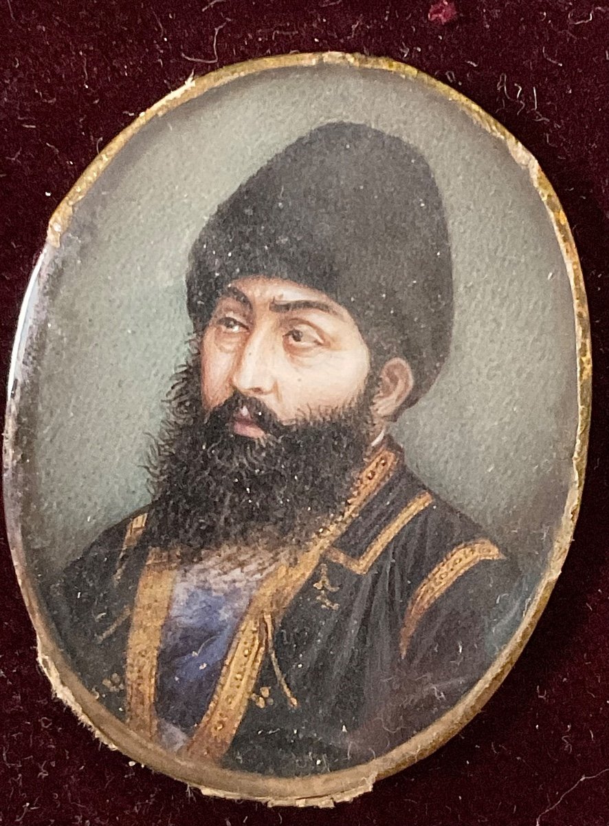 Sept Miniatures Moghols: Portraits De Beghum Zeenat Mahal Et De Sa Famille , XIXeme-photo-7