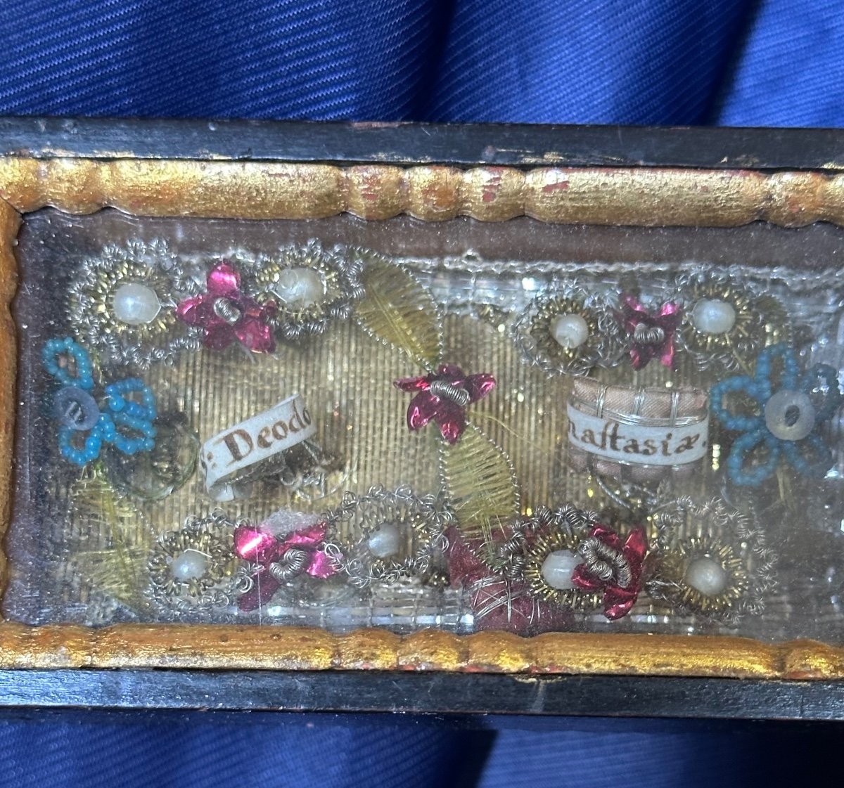 Wooden Cross-shaped Reliquary: The Holy Nail And Relics Of Saints, Austria 19th Century-photo-3