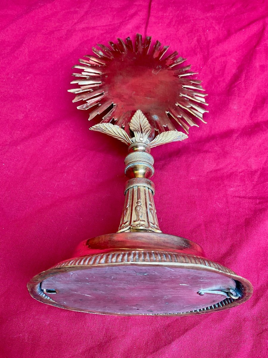 Monstrance - Reliquaire „ S. Elisab.R.H.V.» ( Elisabeth Reine De Hongrie), Cuivre Doré ,XVIII-photo-3