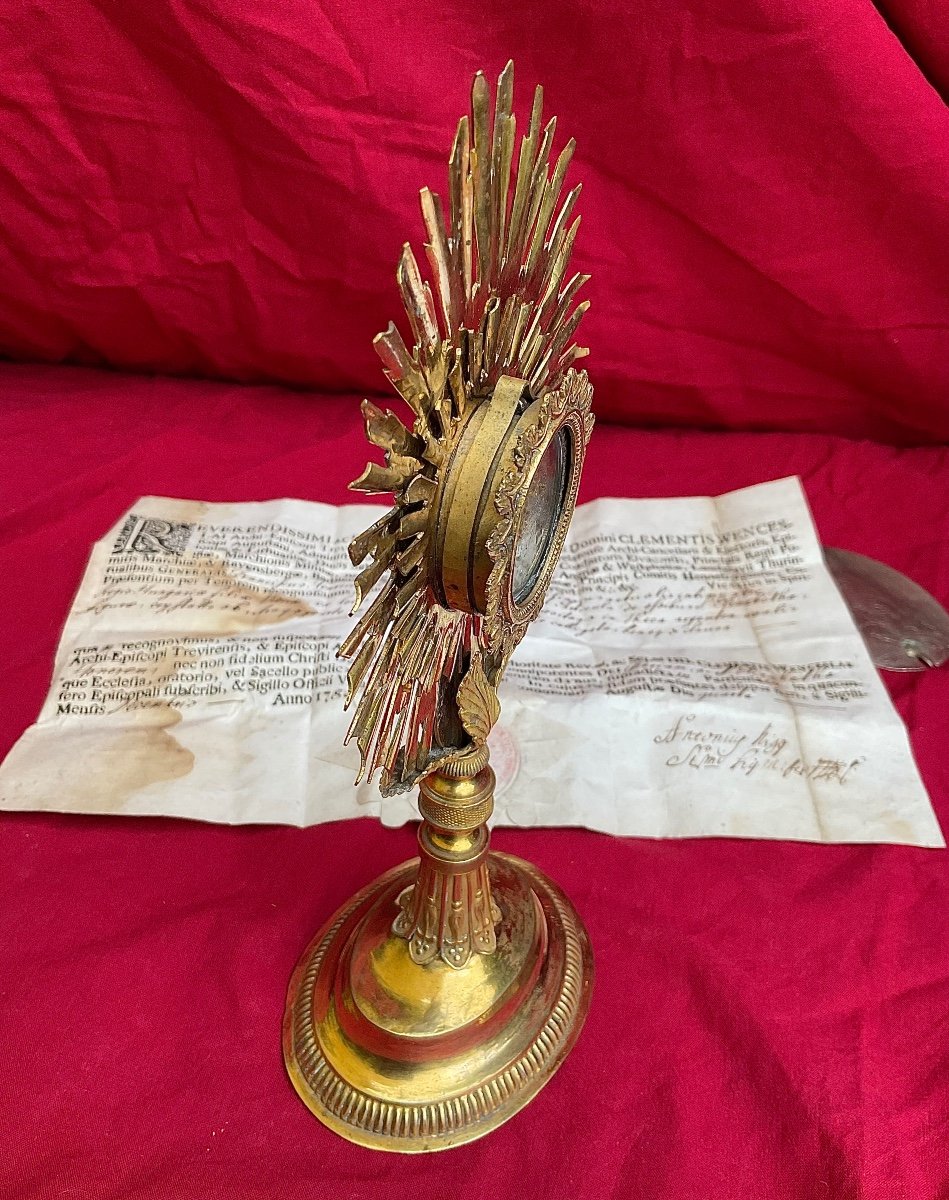 Monstrance - Reliquaire „ S. Elisab.R.H.V.» ( Elisabeth Reine De Hongrie), Cuivre Doré ,XVIII-photo-6