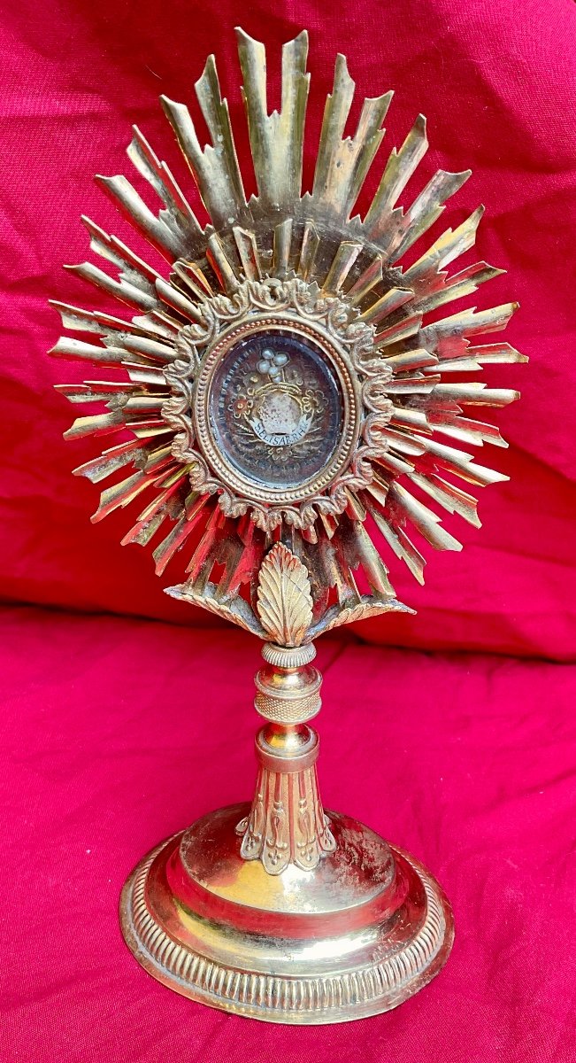 Monstrance - Reliquaire „ S. Elisab.R.H.V.» ( Elisabeth Reine De Hongrie), Cuivre Doré ,XVIII