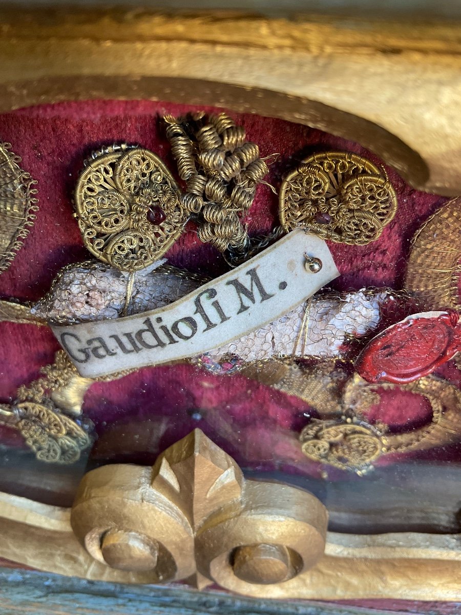 Bust - Reliquary "s. Gaudiosi M." Archbishop And Martyr In Naples, Carved Wood, Italy 19th Century-photo-2