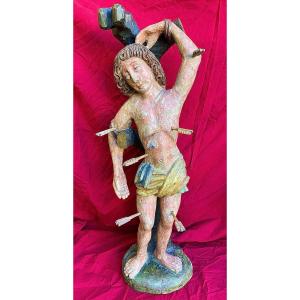 "saint Sebastian Martyr", Carved Wood, Painted, South Germany, Gothic Period (ca. 1500)