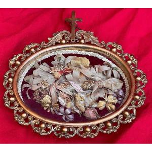 Frame- Reliquary, “s. Soteris”, In Brass With Neo-baroque Decoration, Italy 19th Century