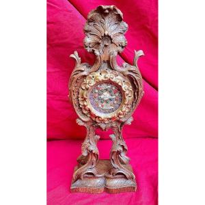 Monstrance - Reliquary (s.lucia, Felicitates, Agnetis) In Carved Wood In The 19th Century Tyrolean Style 