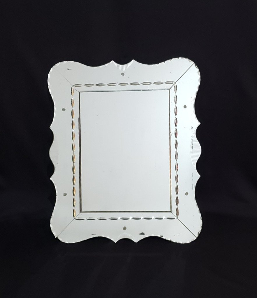 Miroir Rectangulaire De Style Vénitien Vers 1930 - 69 X 58 cm