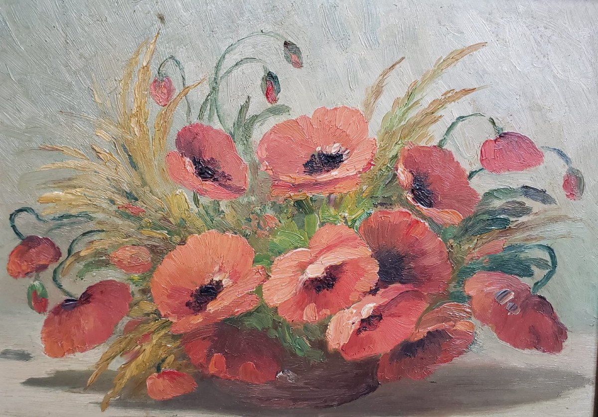 Paire de bouquets de fleurs - Madeleine Lasibille n&eacute;e en 1879-photo-1