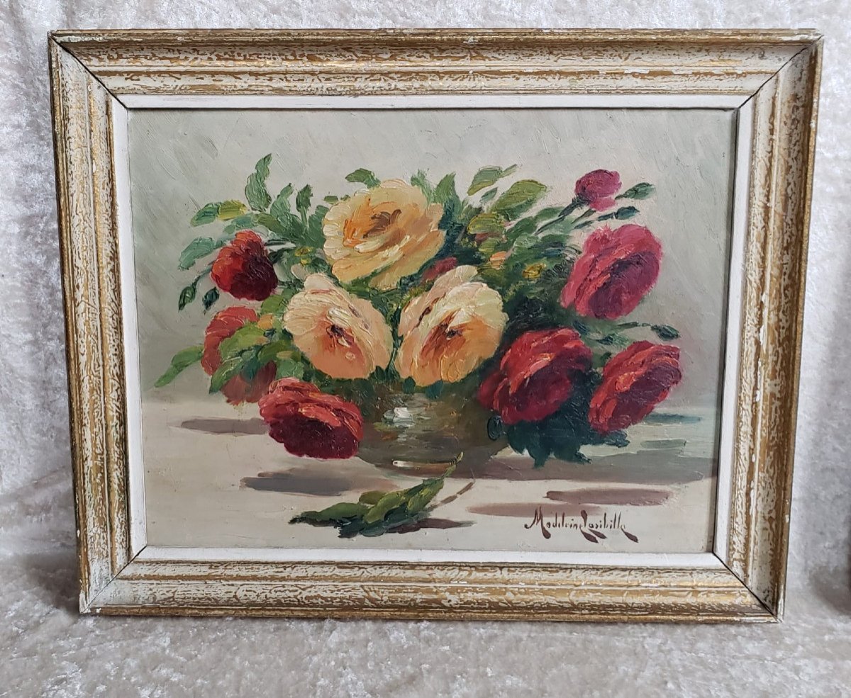 Paire de bouquets de fleurs - Madeleine Lasibille n&eacute;e en 1879-photo-6