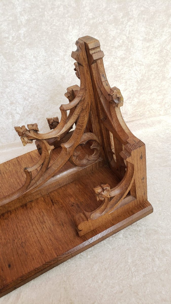 Gothic Oak Console 19th Century-photo-3