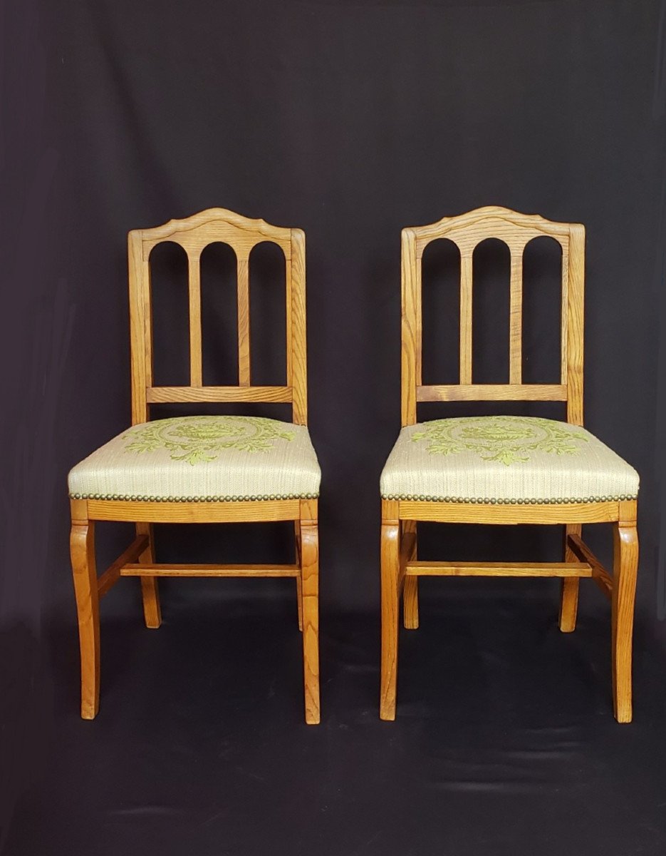 Pair Of Padded Chairs From The Restoration Period 