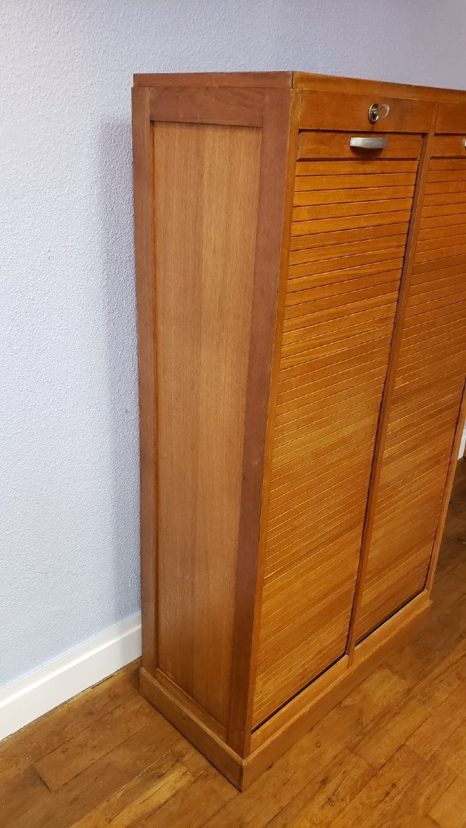 Light Oak Curtain Filing Cabinet.-photo-3