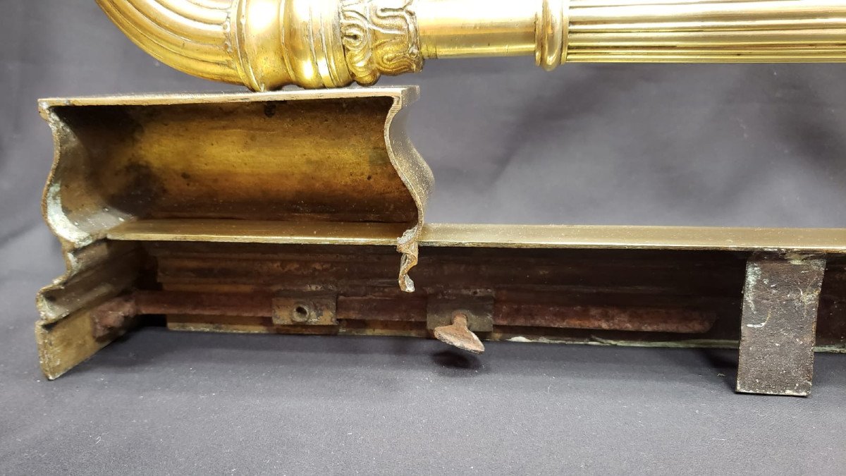 Empire Period Gilt Bronze Adjustable Fire Bar-photo-1