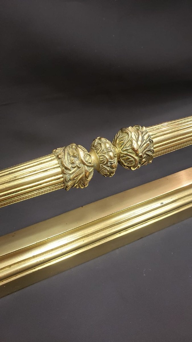 Empire Period Gilt Bronze Adjustable Fire Bar-photo-5