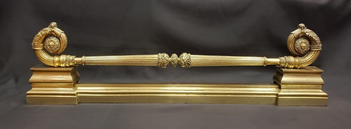 Empire Period Gilt Bronze Adjustable Fire Bar