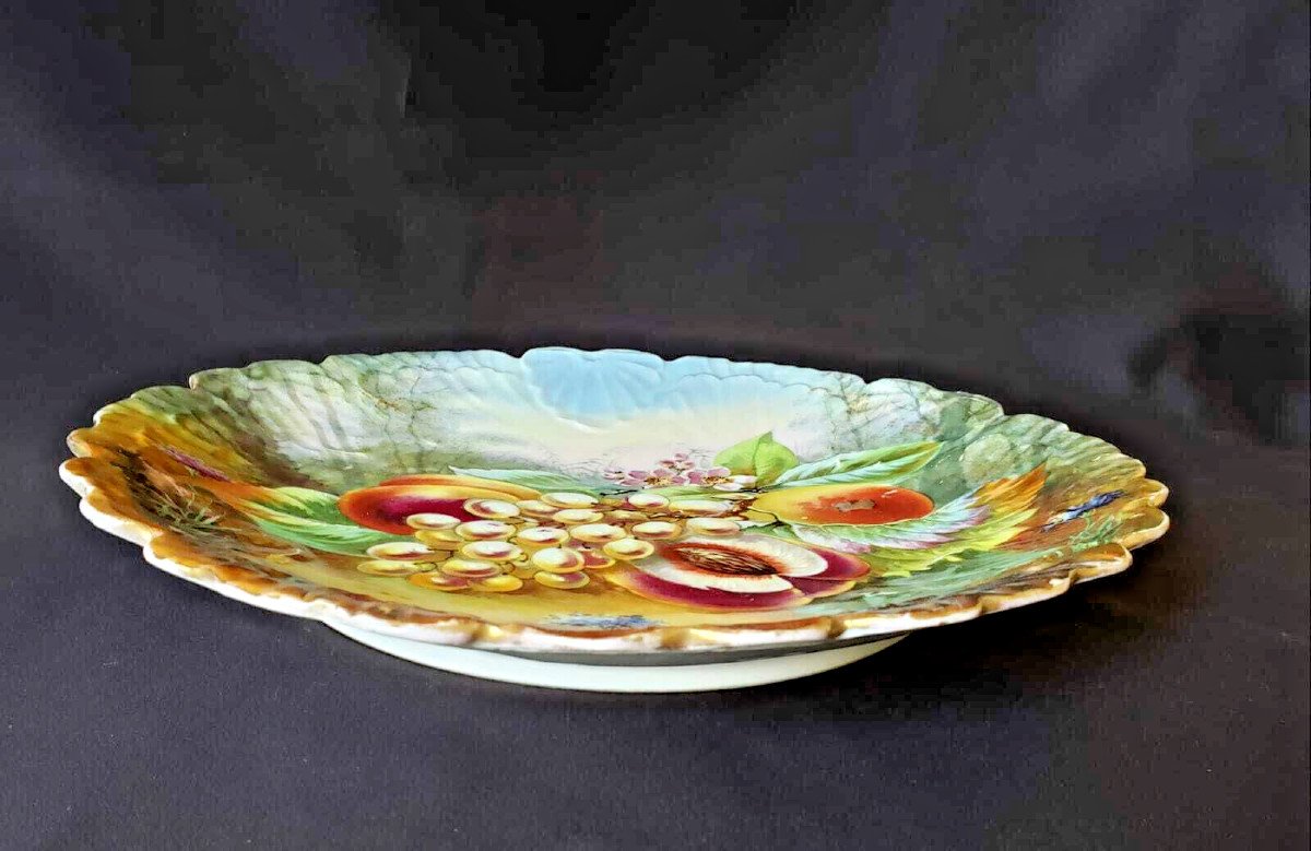 Hand-painted Limoges Dish Signed Ch. Thuiller-photo-2