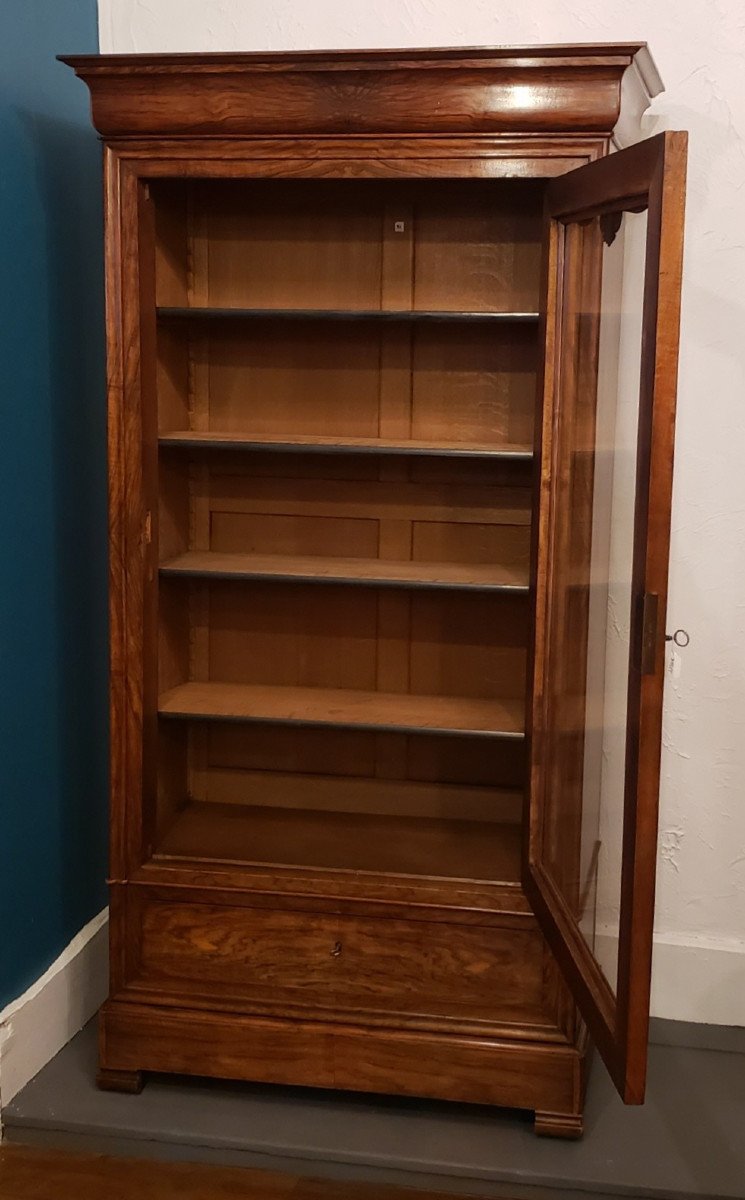 Louis-philippe Walnut Library Display Case, 19th Century-photo-4