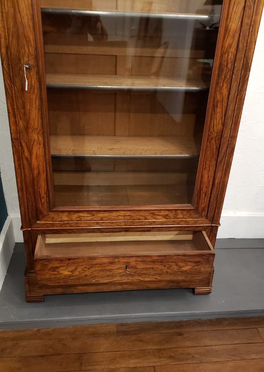 Louis-philippe Walnut Library Display Case, 19th Century-photo-4