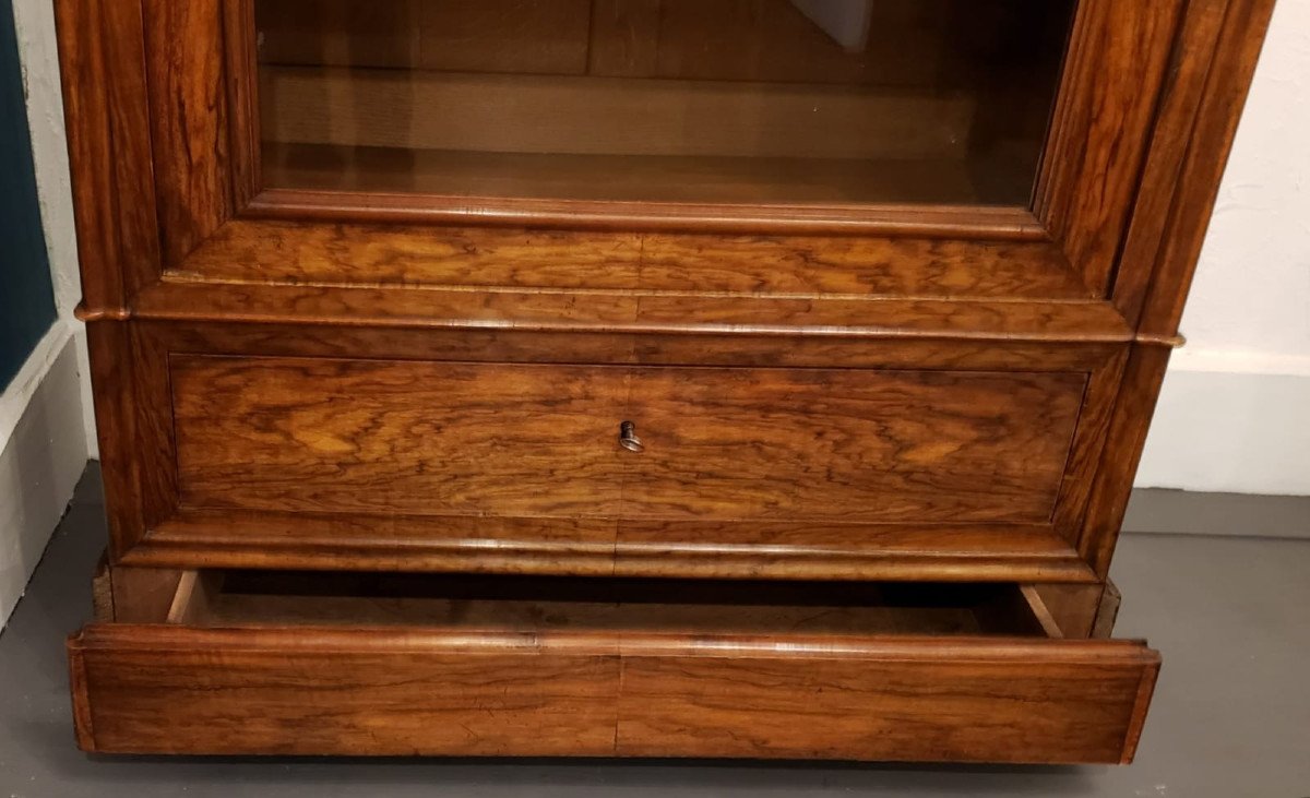 Louis-philippe Walnut Library Display Case, 19th Century-photo-6