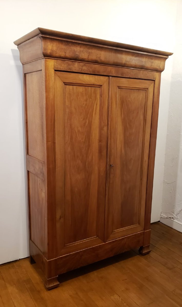 Small Louis-philippe Walnut Wardrobe - 19th Century-photo-2