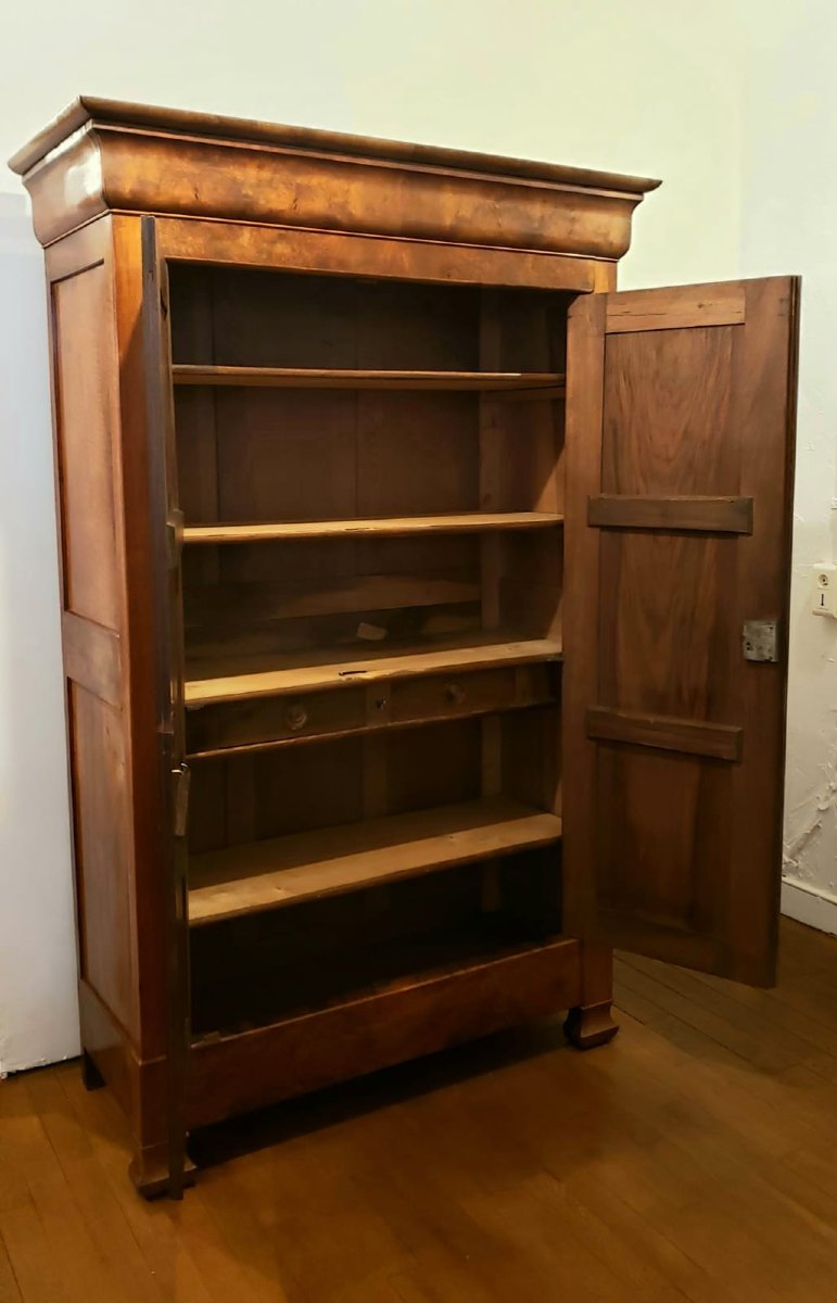 Small Louis-philippe Walnut Wardrobe - 19th Century-photo-3