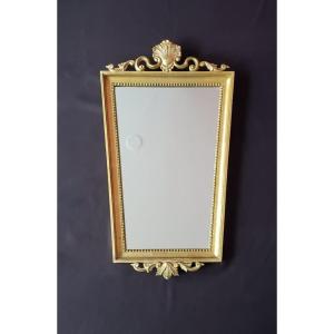 Baroque Style Gilded Wood Trapezoidal Mirror