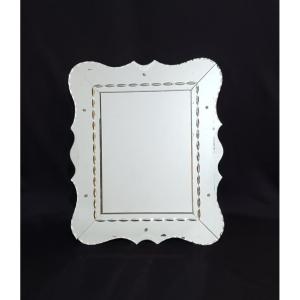 Miroir Rectangulaire De Style Vénitien Vers 1930 - 69 X 58 cm