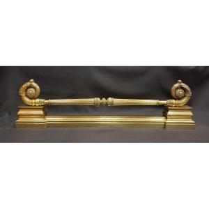 Empire Period Gilt Bronze Adjustable Fire Bar