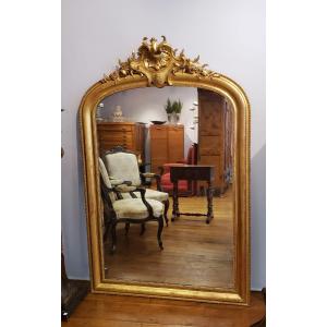 Gilded Fireplace Mirror - Napoleon III - 19th Century - 172 X 112 Cm