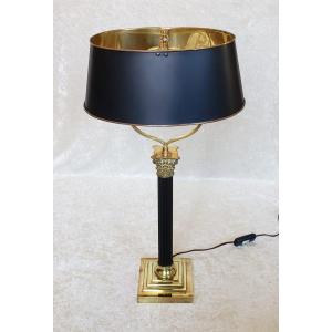 Large Empire Style Lamp In Bronze And Brass. 63cm