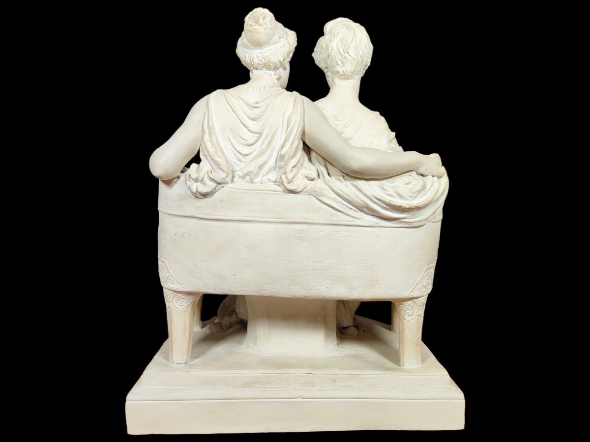 XIXth Century Terracotta Of Greek Ladies Sculpture Ed Lanteri-photo-7