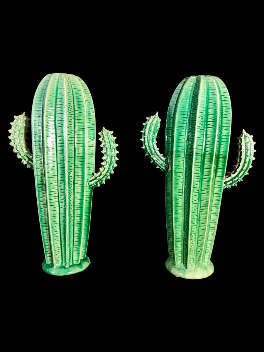 Paire  De Cactus Annees 70-photo-4