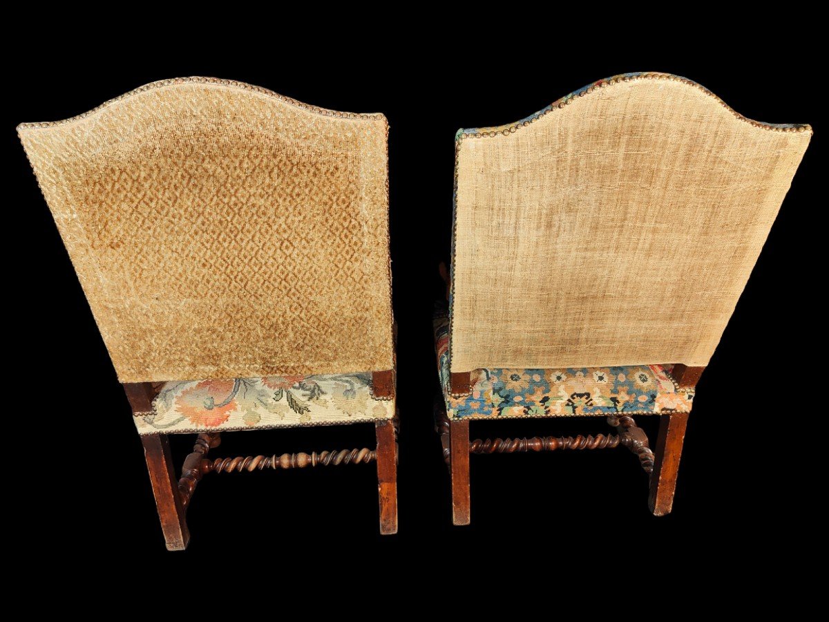 Pair Of Large Chairs XIX Century-photo-4