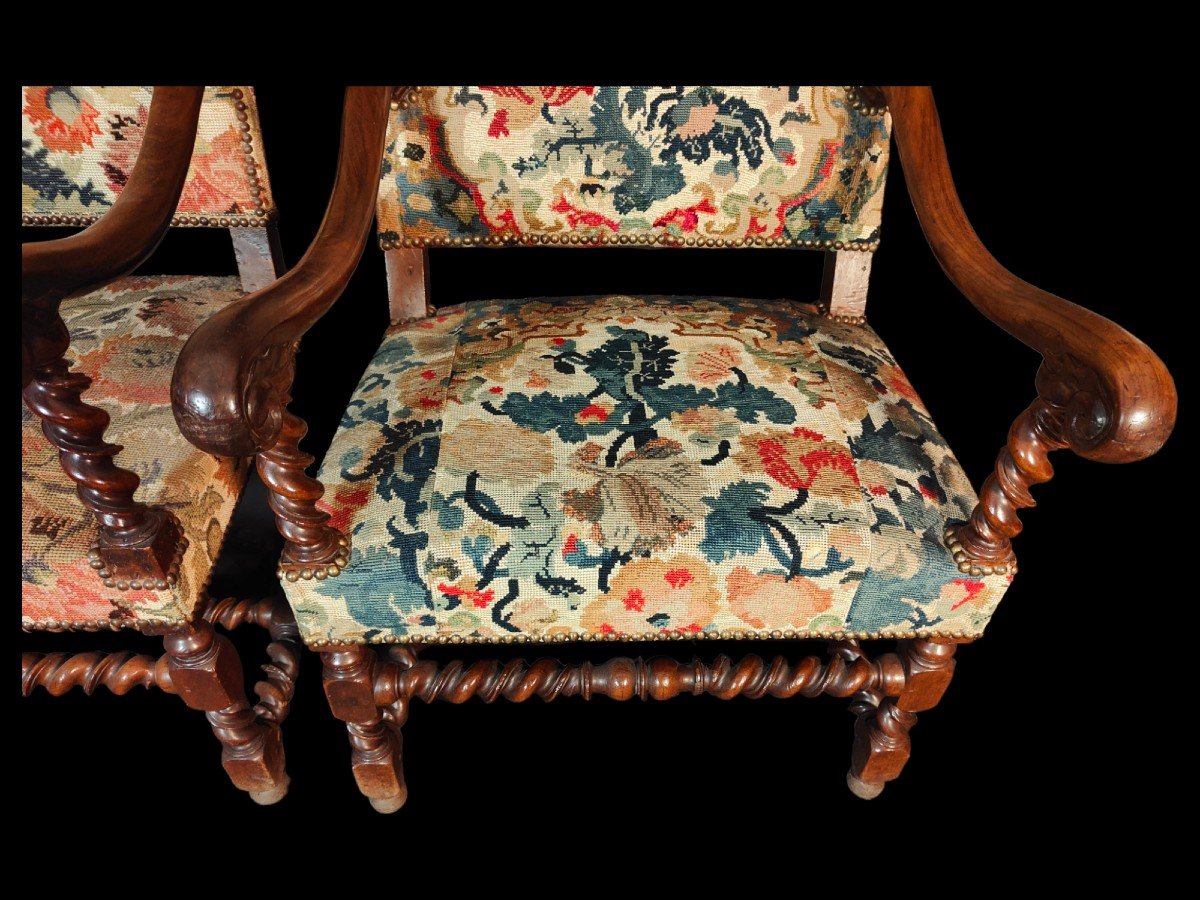 Pair Of Large Chairs XIX Century-photo-7