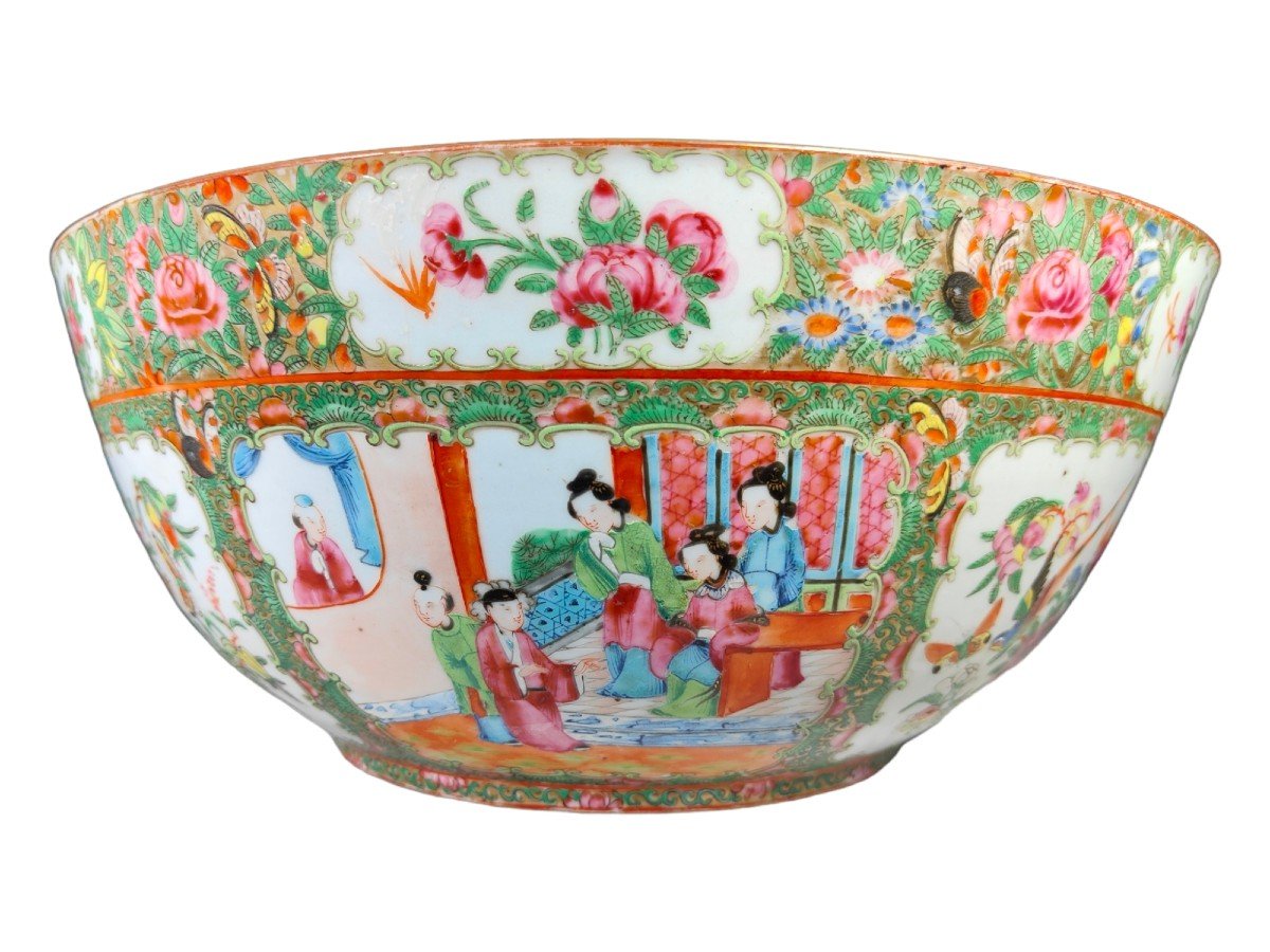 Un Grand Punch En Porcelaine Chinoise Ancienne XIX Eme-photo-1