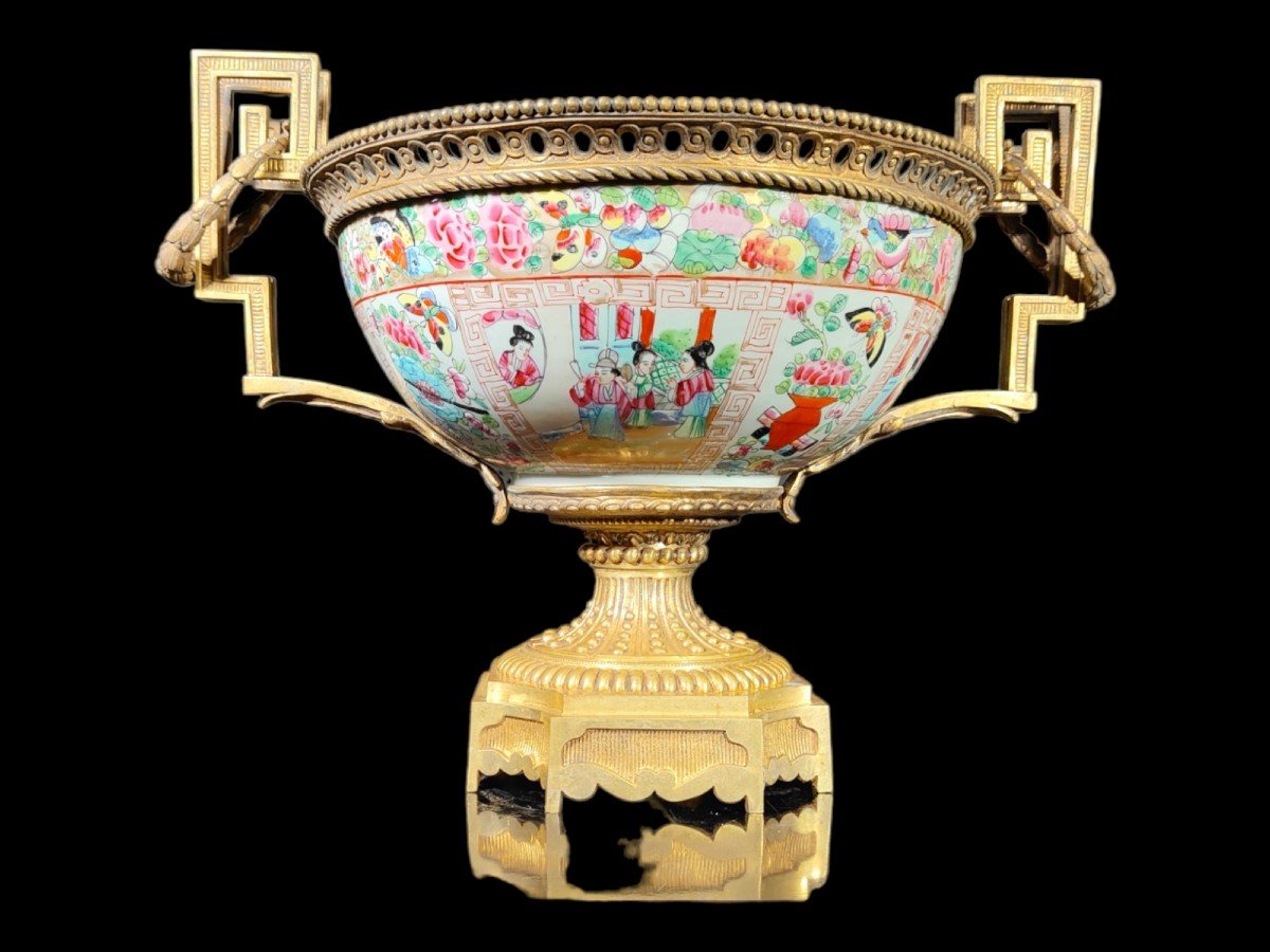 China Porcelain Punch Bowl 19th Century-photo-6