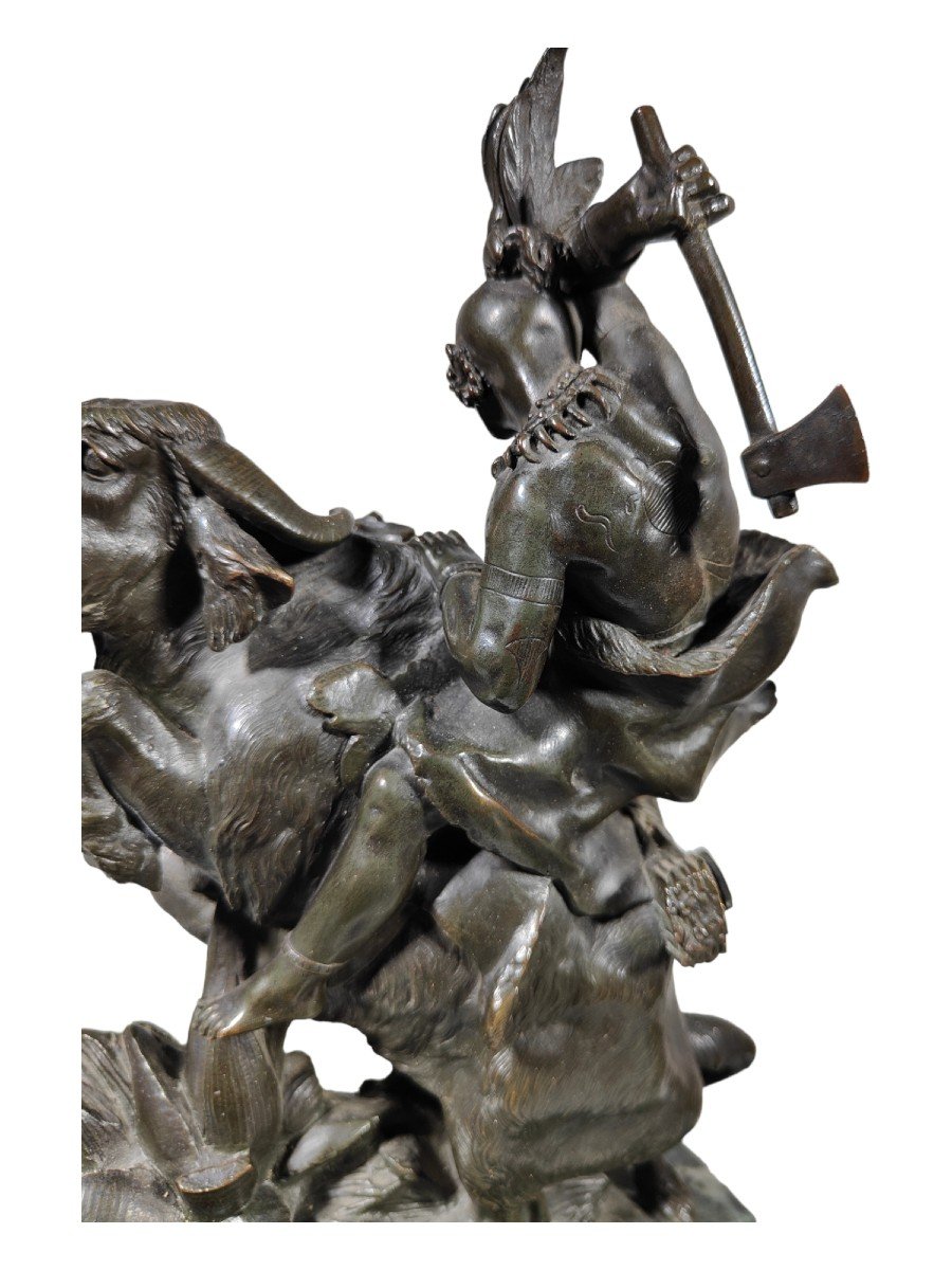 Amazon On Horseback Attacked By A Tiger August-karl-edouard Kiss Bronze Statue Germany-photo-8