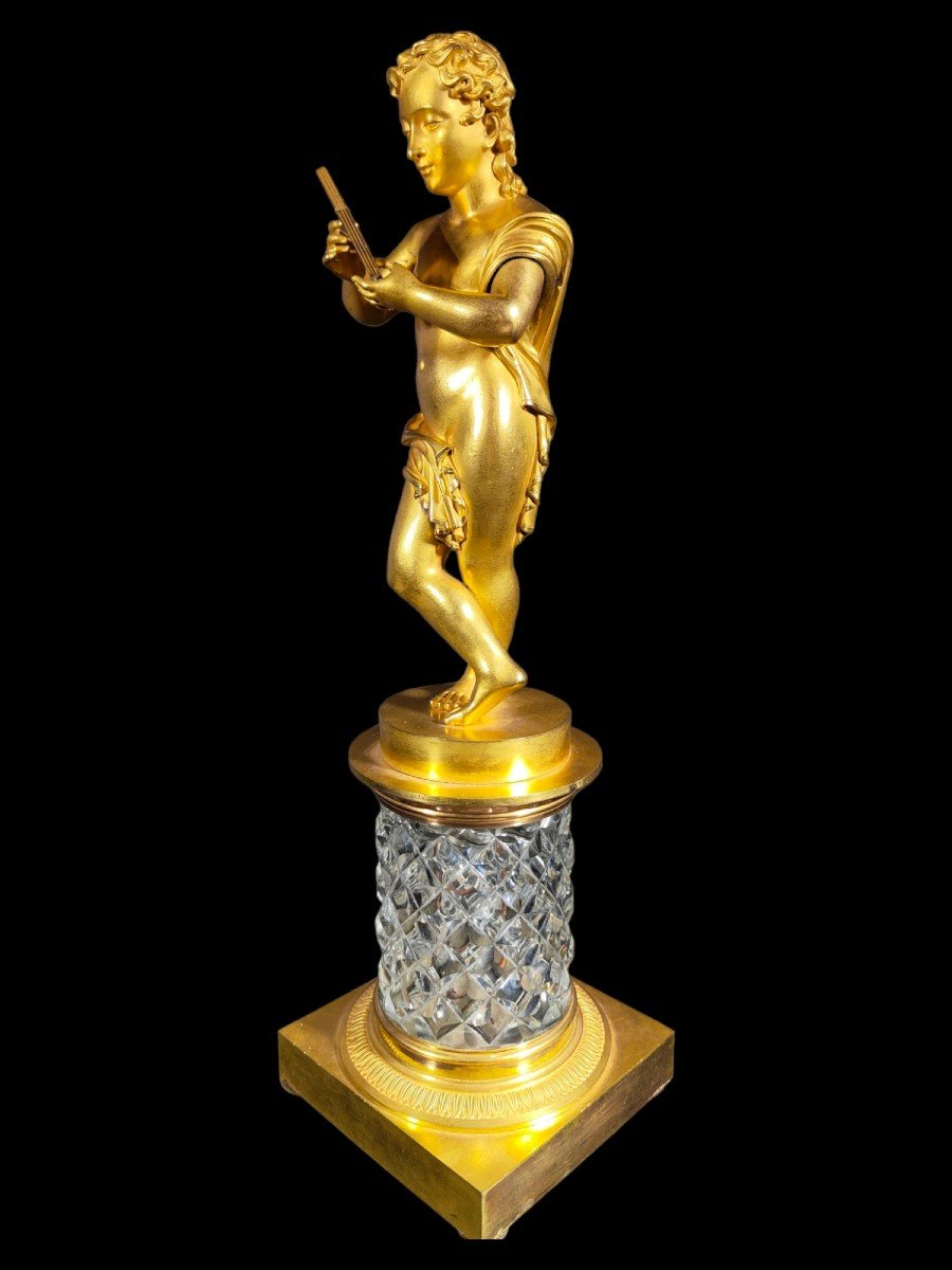 Baccarat Crystal And Gilt Bronze Figurine-photo-4