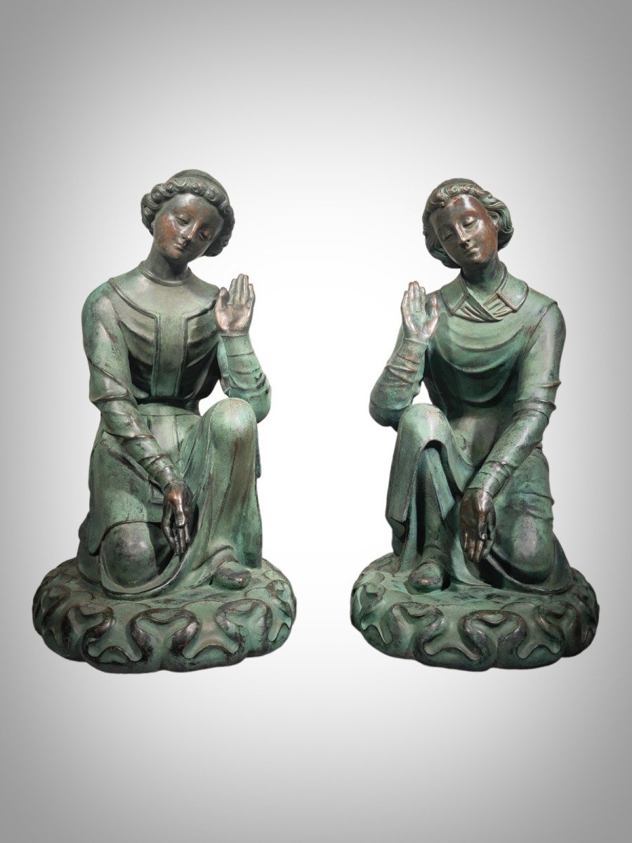 Extraordinary Pair Of Antique French Angels-photo-4