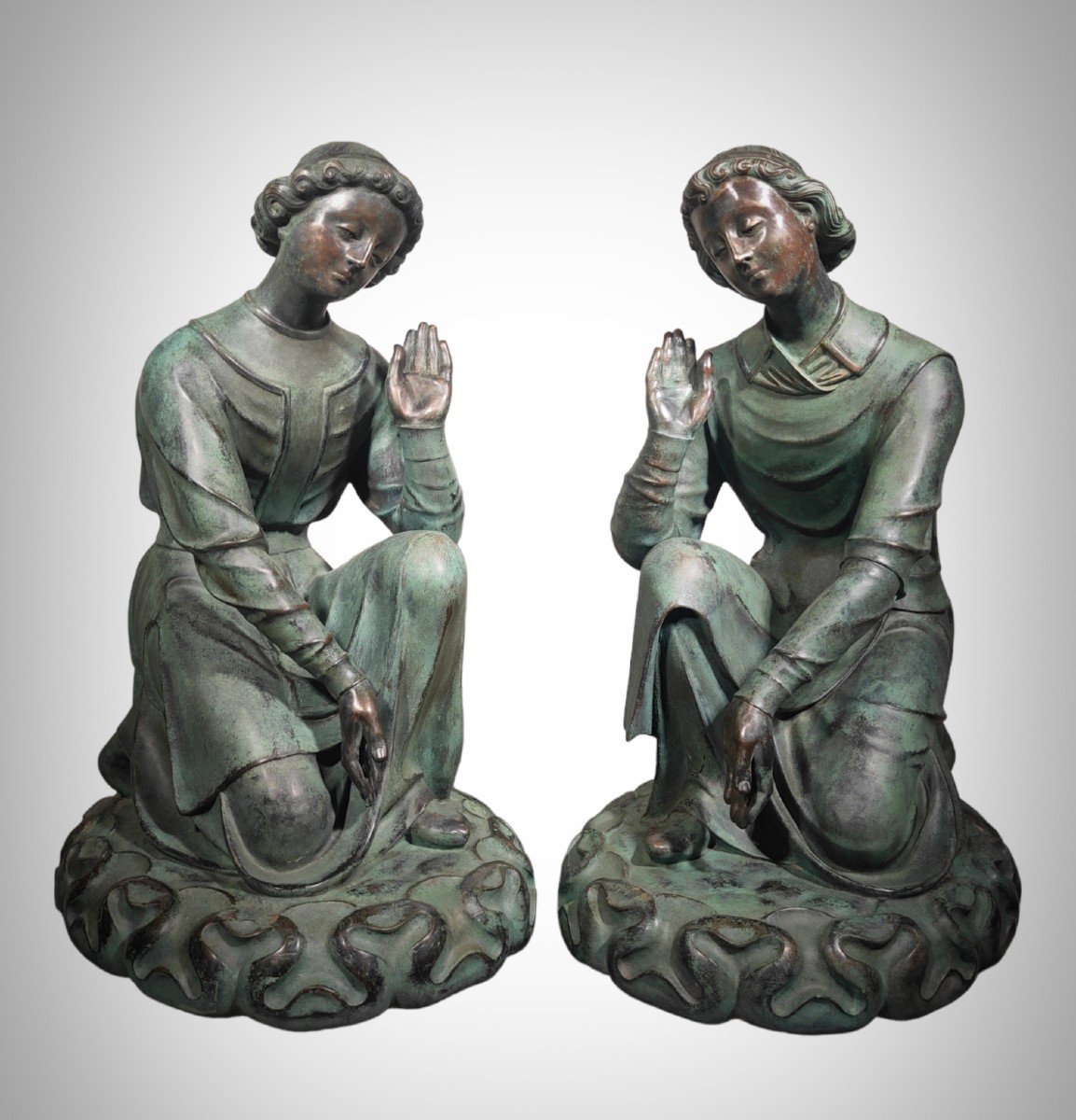 Extraordinary Pair Of Antique French Angels