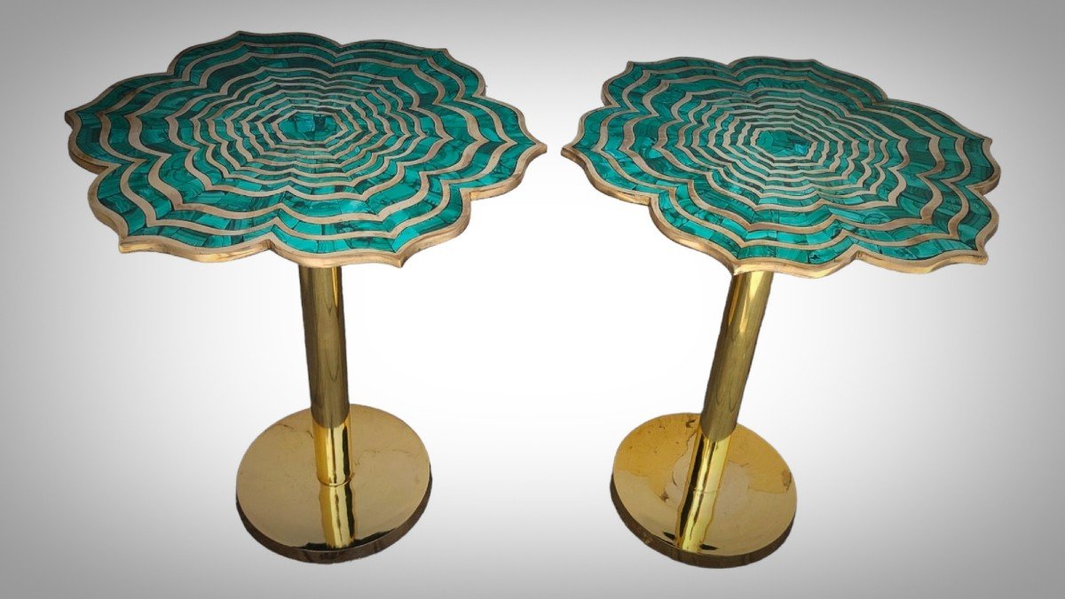 Pair Of Malachite And Bronze Tables-photo-6