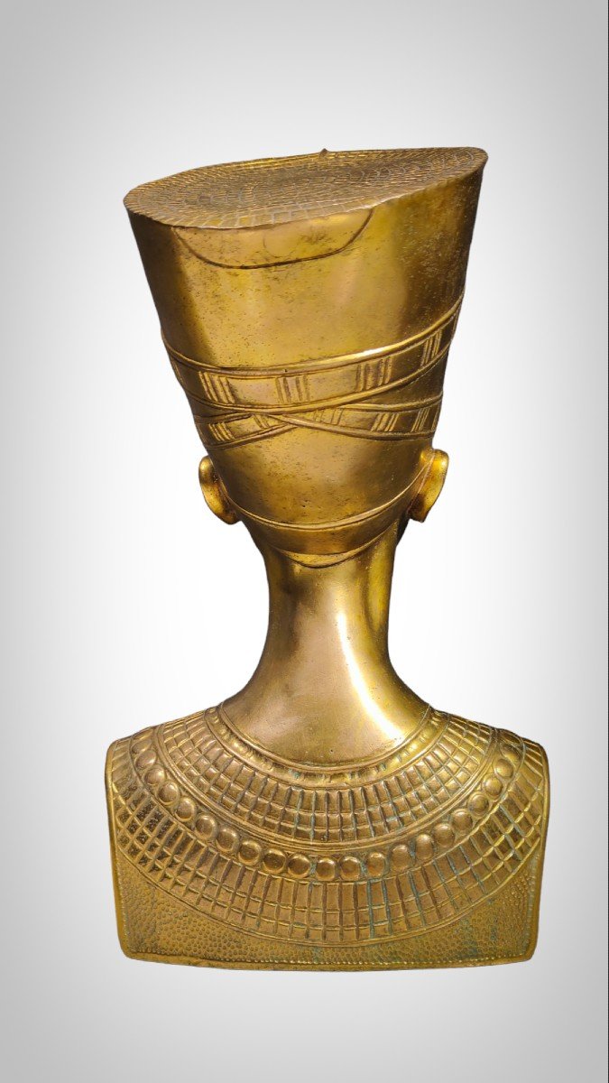 Buste De Néfertiti En Bronze-photo-4