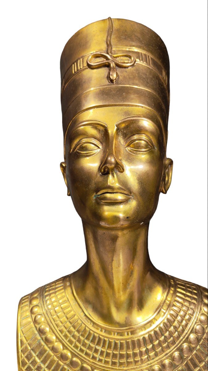 Buste De Néfertiti En Bronze-photo-6