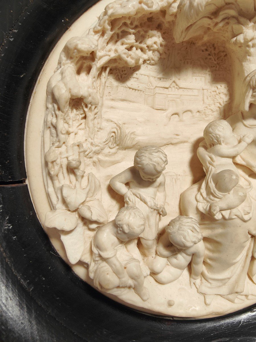 Tableau Sculpté Dans l'écume De Mer 19ème Siècle-photo-4