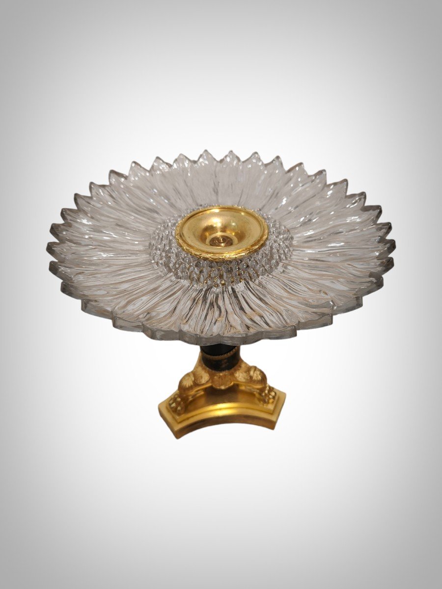 Elegant French Bronze And Crystal Centerpiece From The 19th Century-photo-7