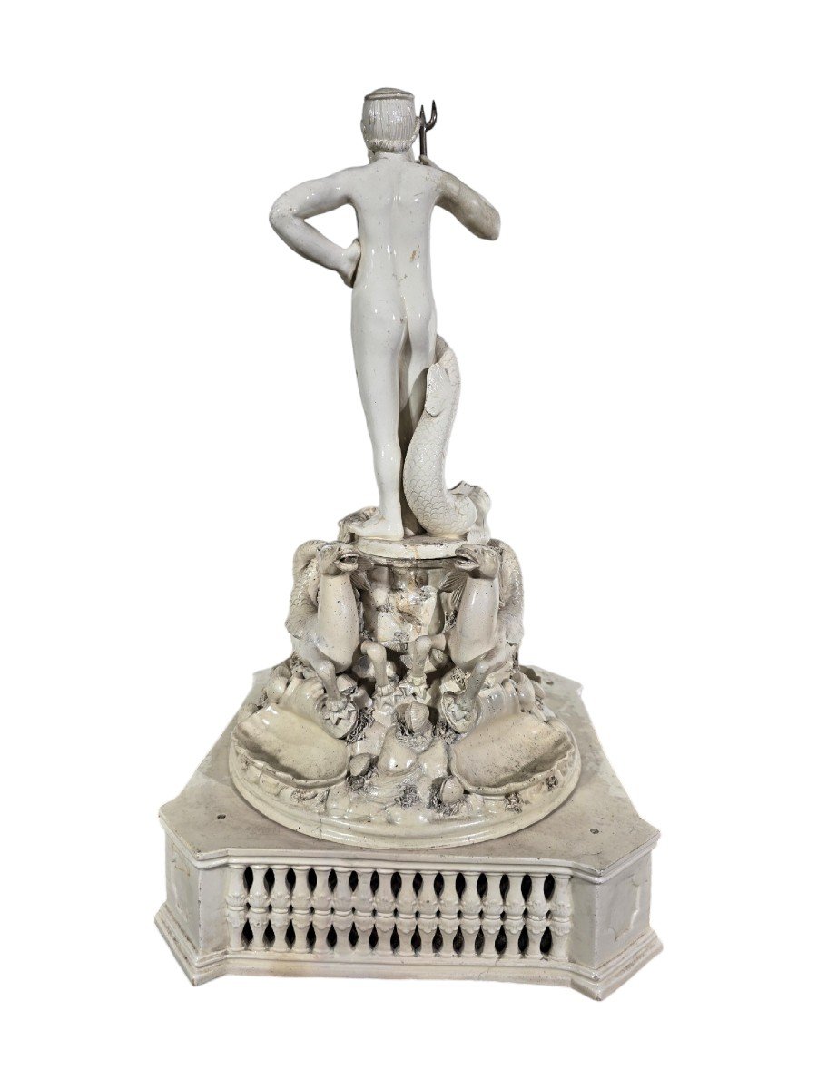  Le Triomphe De Neptune - Statue En Céramique Italienne, Fin Du XIXe Siècle-photo-3