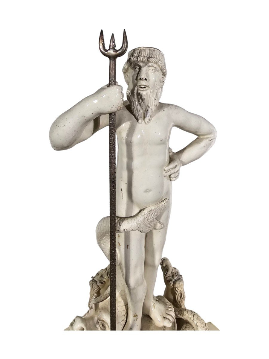  Le Triomphe De Neptune - Statue En Céramique Italienne, Fin Du XIXe Siècle-photo-4