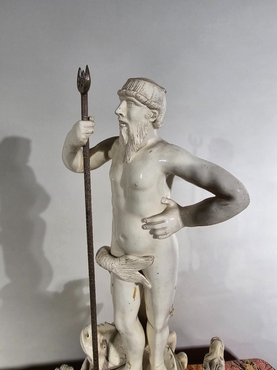  Le Triomphe De Neptune - Statue En Céramique Italienne, Fin Du XIXe Siècle-photo-7